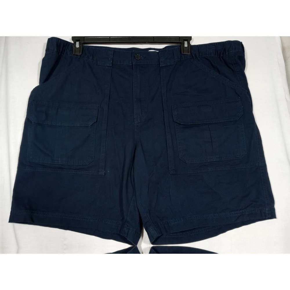 Croft & Barrow  Cargo Shorts Mens 46 Navy Blue  Elastic Side Waist